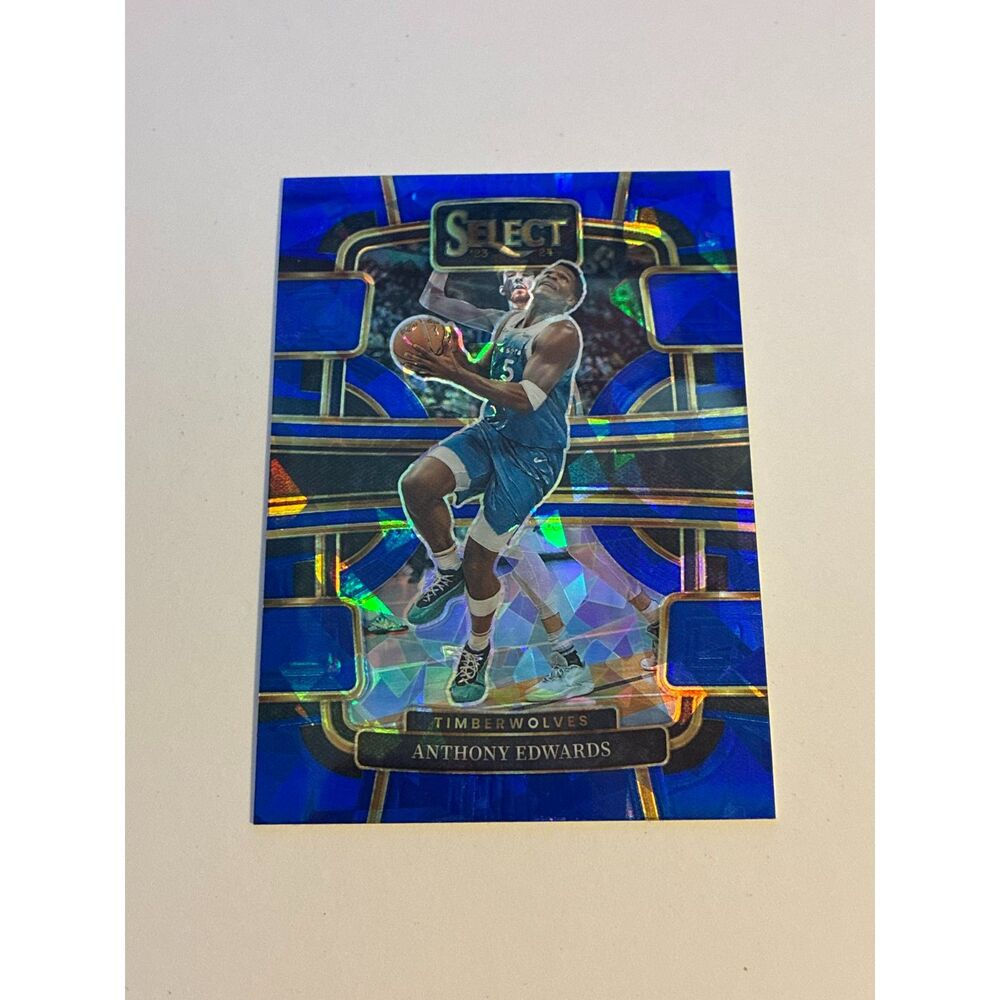 2023-24 Select Anthony Edwards Blue Cracked Ice Prizm #37 Concourse